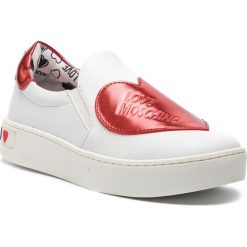 Tenisówki LOVE MOSCHINO - JA15173G17IA110A Bi/Lam.Rosso. Białe trampki i tenisówki damskie Love Moschino, bez wzorów, z gumy, bez zapięcia. W wyprzedaży za 429.00 zł.