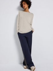 Street One Sweter z dzianiny Kobiety drobna dzianina beżowy, 40. Brązowe swetry nierozpinane damskie Street One, na jesień, bez wzorów, z bawełny, street, bez kołnierzyka, bez ramiączek. Za 169.95 zł.