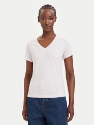 HUGO T-Shirt Classic 50513667 Różowy jasny Slim Fit. Czerwone t-shirty damskie Hugo, xs, bez wzorów, z bawełny, bez kołnierzyka, bez ramiączek. Za 199.99 zł.