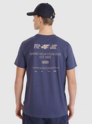 4F T-shirt regular z nadrukiem męski - szary M. Szare t-shirty męskie 4F, m, bez wzorów, z bawełny, bez kołnierzyka, bez ramiączek. W wyprzedaży za 39.99 zł.