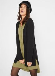 Kardigan z czystej delikatnej bawełny slub. Niebieskie kardigany damskie bonprix, bez wzorów, z bawełny, bez kołnierzyka. Za 79.99 zł.