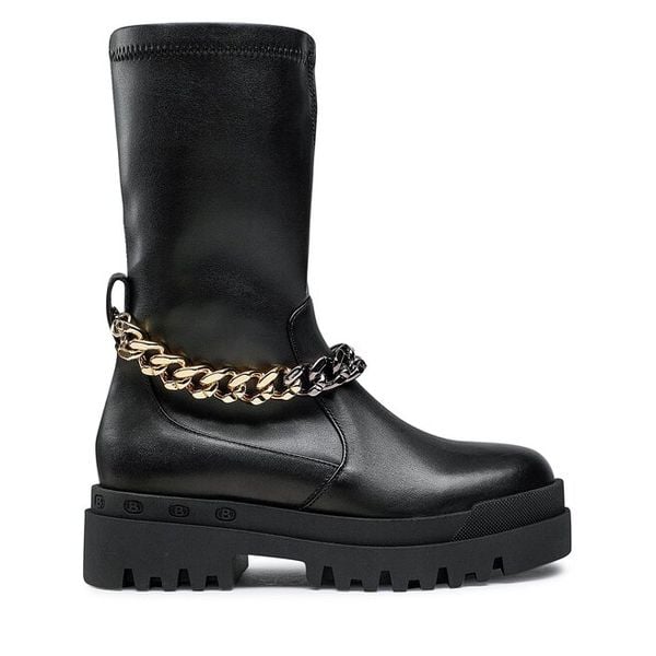 Botki Badura. Czarne botki damskie Badura, bez wzorów, bez obcasa, na płaskiej podeszwie, bez zapięcia. Za 449.99 zł.