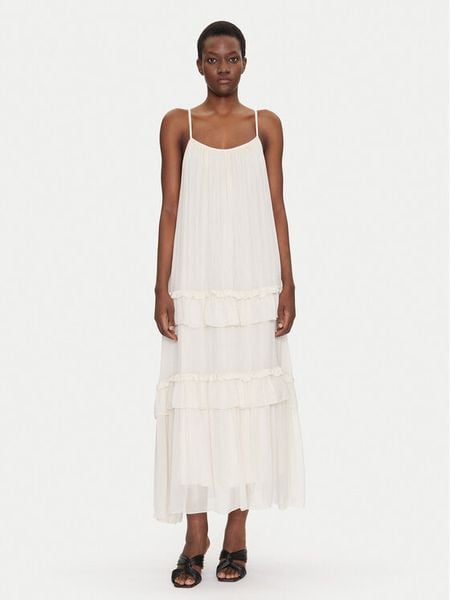 Dixie Sukienka letnia A207W018A Beżowy Regular Fit. Brązowe sukienki damskie Dixie, na lato, l, bez wzorów, z wiskozy, bez kołnierzyka, bez ramiączek. Za 429.99 zł.