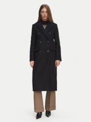 Tommy Hilfiger Płaszcz wełniany Classic WW0WW51525 Czarny Regular Fit. Czarne płaszcze damskie Tommy Hilfiger, na zimę, bez wzorów, z wełny, bez kołnierzyka, bez kaptura. Za 1,699.00 zł.
