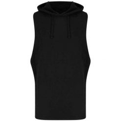 Męska Bluza Bez Rękawów Urban No Pocket Muscle Hoodie. Czarne bluzy męskie JUST COOL, m, bez wzorów, bez kaptura. Za 130.99 zł.