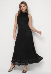 Czarna Koktajlowa Sukienka z Koronki Jolretia. Czarne sukienki damskie Born2be, s, bez wzorów, z koronki, eleganckie, bez kołnierzyka, bez ramiączek, maxi, ołówkowe. Za 149.99 zł.