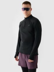 4F Bluza do biegania szybkoschnąca męska - szara S. Szare bluzy sportowe męskie 4F, m, bez wzorów, z dzianiny, bez kaptura, do biegania. W wyprzedaży za 99.99 zł.