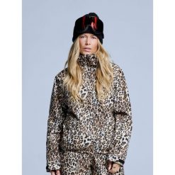 Kurtka narciarska damska - Arty - Ocieplana 2L - Panterkę. Brązowe kurtki sportowe damskie POEDERBAAS, na zimę, l, bez wzorów, z materiału, bez ramiączek, bez kaptura, narciarskie. Za 1,002.32 zł.