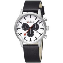 Zegarek męski Mondaine MSD.41410.LBV, Quartz, 41mm, 5ATM. Szare zegarki męskie mondaine, bez wzorów, z materiału, ze stali. Za 2,041.65 zł.