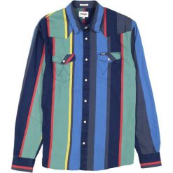 WRANGLER LS 2 PKT WESTERN SHIRT MĘSKA KOSZULA MATERIAŁOWA W PASKI VIRIDIS GREEN W5A0MZXCQ 112129937. Zielone koszule męskie Wrangler, m, bez wzorów, z materiału, bez kołnierzyka, bez ramiączek. Za 129.99 zł.