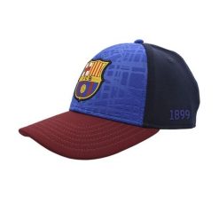 Czapka z daszkiem FC Barcelona - oficjalna licencjonowana. Niebieskie czapki damskie HOLIPROM, bez wzorów, eleganckie. Za 97.90 zł.