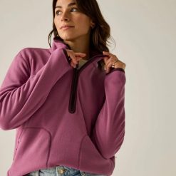 Damska bluza polarowa Frankie Half Zip. Czerwone bluzy damskie Regatta, l, bez wzorów, z materiału, bez ramiączek, bez kaptura. Za 212.50 zł.