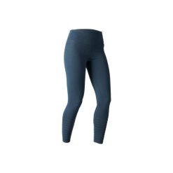Legginsy slim Gym & Pilates 900 damskie. Niebieskie legginsy damskie DOMYOS, bez wzorów, z bawełny. W wyprzedaży za 39.99 zł.