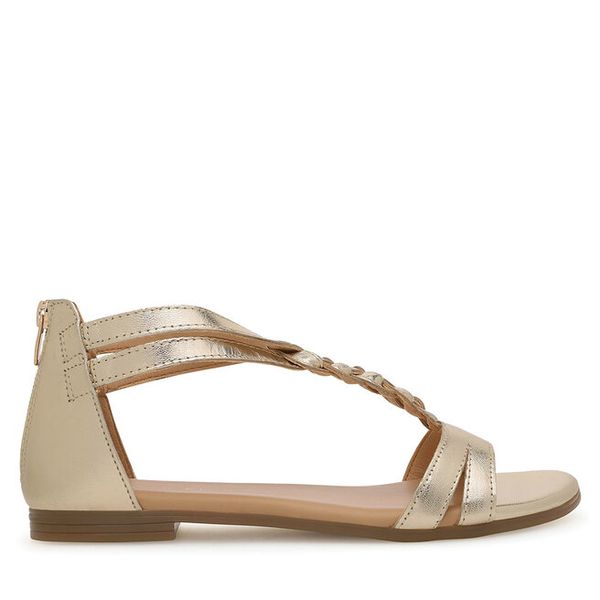 Sandały Lasocki. Żółte sandały damskie Lasocki, bez wzorów, bez obcasa, na płaskiej podeszwie, bez zapięcia. Za 159.99 zł.