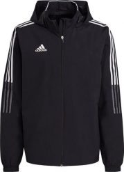 Kurtka męska Adidas Tiro 21 All-Weather czarna r. S. Czarne kurtki męskie Adidas, m, bez wzorów, bez kaptura. Za 227.76 zł.