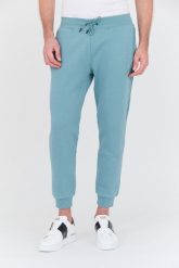 GUESS Turkusowe spodnie dresowe Aldwin. Niebieskie spodnie sportowe męskie Guess, l, z aplikacjami, z dresówki. W wyprzedaży za 229.99 zł.