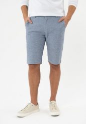 Krótkie spodnie chino P-BRAXTON. Niebieskie szorty męskie Volcano, bez wzorów, z elastanu, klasyczne. Za 169.99 zł.