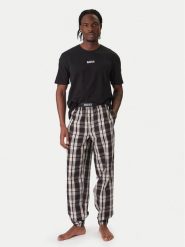 BOSS Piżama Easy Long 50535875 Czarny Loose Fit. Czarne piżamy męskie Boss, m, bez wzorów, z bawełny, bez kołnierzyka, bez ramiączek. Za 379.99 zł.