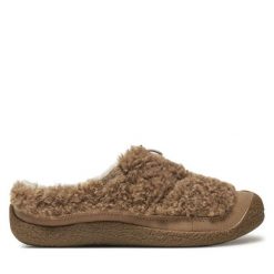 Klapki Keen. Brązowe klapki damskie Keen, bez wzorów, bez obcasa, bez zapięcia. Za 269.99 zł.
