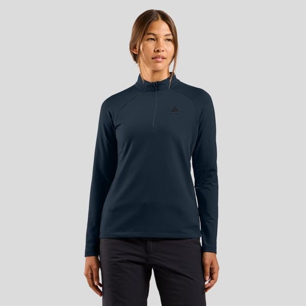 Bluza techniczna damska ODLO Essential Light Mid Layer 1/2 zip. Czarne bluzy damskie ODLO, na zimę, uniwersalny, bez wzorów, z elastanu, bez ramiączek, bez kaptura. Za 241.99 zł.