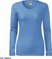 MALFINI Slim 139 - ADLER - Koszulka damska, 180 g/m2, - błękitny XL. Niebieskie bluzki damskie MALFINI, m, bez wzorów, bez kołnierzyka, bez ramiączek. Za 36.46 zł.