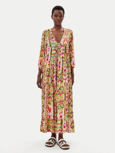 LOLA CASADEMUNT Sukienka letnia LS2516070 Kolorowy Relaxed Fit. Sukienki damskie LOLA CASADEMUNT, na lato, s, bez wzorów, z wiskozy, bez kołnierzyka, bez ramiączek. Za 239.99 zł.