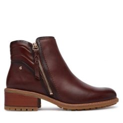 Botki Pikolinos. Brązowe botki damskie Pikolinos, bez wzorów, bez obcasa, na słupku, bez zapięcia. Za 759.99 zł.