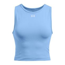 Tank top treningowy damski Under Armour Vanish Seamless. Niebieskie topy damskie Under Armour, s, bez wzorów, bez kołnierzyka, bez ramiączek. Za 174.60 zł.