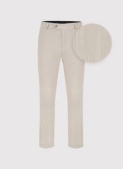 PAKO LORENTE – Beżowe wełniane spodnie garniturowe. Brązowe garnitury męskie Pako Lorente, m, bez wzorów, z wełny, młodzieżowe. Za 799.99 zł.