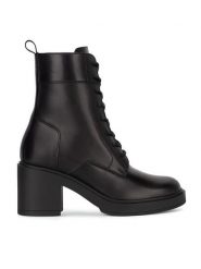 Gino Rossi Botki FERGIE-27851PE Czarny. Czarne botki damskie Gino Rossi, bez wzorów, ze skóry, bez obcasa, na słupku, bez zapięcia. Za 349.99 zł.