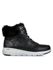 Skechers Botki Glacial Ultra Cozyly 144178/BLK Czarny. Czarne botki damskie Skechers, bez wzorów, z materiału, bez obcasa, na płaskiej podeszwie, bez zapięcia. Za 339.99 zł.