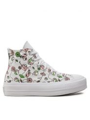Converse Trampki Chuck Taylor All Star Lift Platform Pink Lemonade A07561C Biały. Białe trampki i tenisówki damskie Converse, bez wzorów, z materiału, bez zapięcia. Za 309.99 zł.
