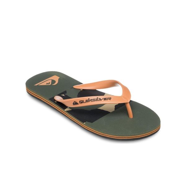 Klapki dla Mężczyzn MOLOKAI STRIPE 25. Zielone klapki męskie Quiksilver, bez wzorów, z gumy, bez zapięcia. Za 99.99 zł.