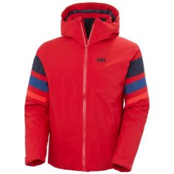 Kurtka narciarska Helly Hansen Panoramic. Czerwone kurtki sportowe męskie Helly Hansen, l, bez wzorów, z poliesteru, bez kaptura, narciarskie, primaloft. Za 1,071.50 zł.