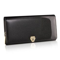 Portfel skórzany czarny BETLEWSKI BPD-DM-106. Czarne portfele damskie Betlewski, ze skóry. Za 139.99 zł.