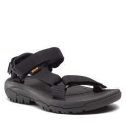 Sandały Teva. Czarne sandały damskie Teva, bez wzorów, bez obcasa, bez zapięcia. Za 259.99 zł.