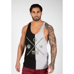 Tank Top fitness męski Gorlilla Wear Sterling Stringer. Czarne koszulki sportowe męskie GORILLA WEAR, m, bez wzorów, bez ramiączek, na fitness i siłownię. Za 182.50 zł.