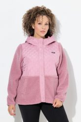 Damskie kurtka polarowa pikowanie kaptur zatrzaski. Czerwone kurtki sportowe damskie Ulla Popken, plus size, bez wzorów, z materiału, bez ramiączek, z kapturem. Za 389.99 zł.