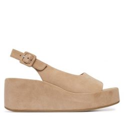 Sandały HÖGL. Brązowe sandały damskie HÖGL, bez wzorów, bez obcasa, na koturnie, bez zapięcia. Za 739.99 zł.