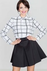 Czarna Rozkloszowana Mini Spódnica z Szeroką Plisą. Czarne spódnice damskie Katrus, m, bez wzorów, z materiału, mini, plisowane. Za 179.00 zł.
