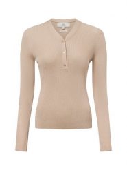 IPURI Sweter z dzianiny Kobiety Lyocell beżowy, XL. Brązowe swetry nierozpinane damskie IPURI, uniwersalny, bez wzorów, z bawełny, eleganckie, bez kołnierzyka, bez ramiączek. Za 199.95 zł.