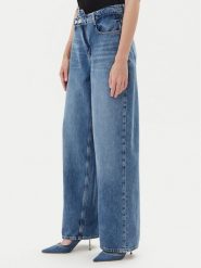 Guess Jeansy W5YA2G D5QKB Niebieski Wide Leg. Niebieskie jeansy damskie Guess, z aplikacjami, z bawełny. Za 429.99 zł.