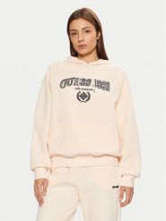 Guess Bluza V5RQ02 KCLD1 Écru Regular Fit. Bluzy damskie Guess, s, z aplikacjami, z syntetyku, bez ramiączek, bez kaptura. Za 219.99 zł.