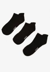Czarne Bawełniane Skarpety 3 Pack z Napisami Folindria. Czarne skarpety męskie Born2be, bez wzorów, z bawełny. Za 9.99 zł.