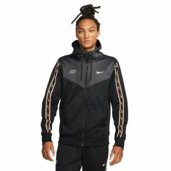 Męska kurtka sportowa Sportswear Repeat. Czarne kurtki sportowe męskie Nike, m, bez wzorów, z poliesteru, bez kaptura. Za 297.20 zł.