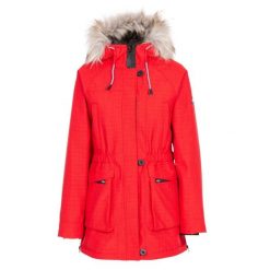 Parka Damska Wodoodporna. Czerwone parki damskie Trespass, s, bez wzorów, z futra, bez kaptura. Za 226.99 zł.