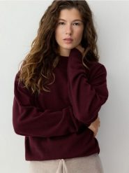 Sweter z wełny merino - mahoniowy. Brązowe swetry nierozpinane damskie Reserved, l, bez wzorów, z wełny, bez kołnierzyka, bez ramiączek. Za 259.99 zł.
