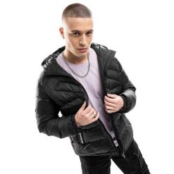 Kurtka puchowa lifestyle męska Siroko Tacca. Czarne kurtki męskie SIROKO, l, bez wzorów, z materiału, bez kaptura. Za 254.00 zł.