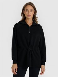 4F Bluza dresowa nierozpinana z modalem damska - czarna M. Czarne bluzy damskie 4F, m, bez wzorów, z dresówki, bez ramiączek, bez kaptura. W wyprzedaży za 169.99 zł.