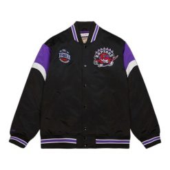 Satynowa kurtka Mitchell & Ness NBA All Star 1993. Czarne kurtki sportowe męskie Mitchell & Ness, l, bez wzorów, z satyny, bez kaptura, do koszykówki. Za 558.50 zł.
